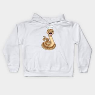 Snake as Cook with Chef hat Kids Hoodie